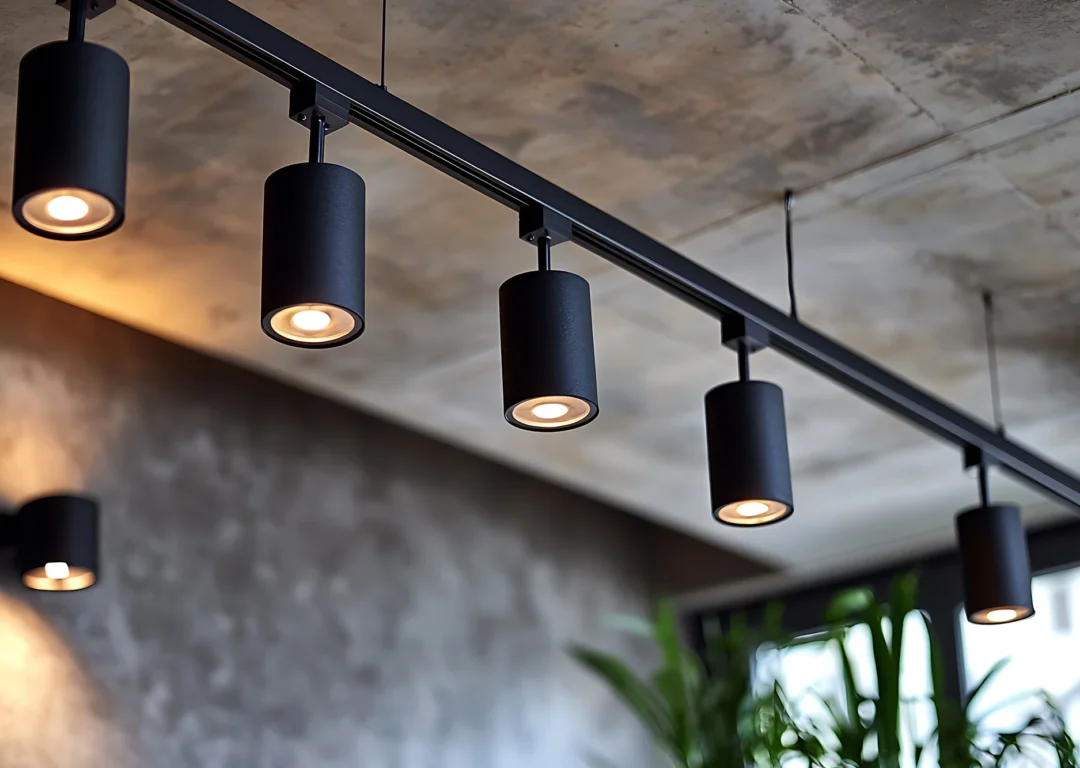 Lighting strip on an industrial ceiling.
